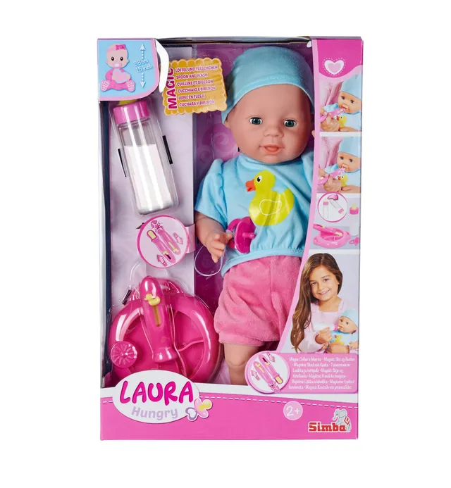 simba-laura-hungry-babypuppe-38-cm-mit-fl-schchen image 1