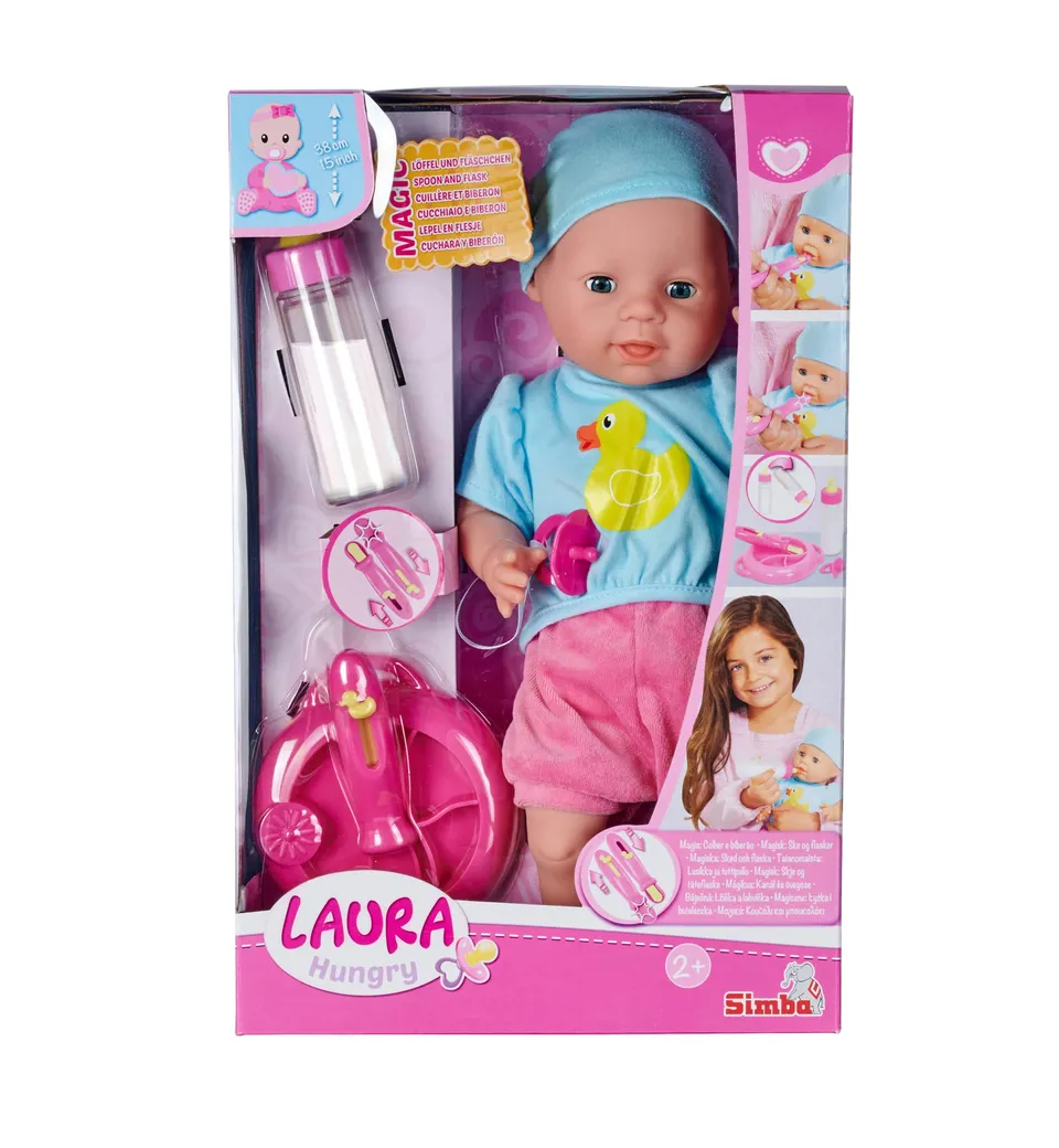 simba-laura-hungry-babypuppe-38-cm-mit-fl-schchen image 1