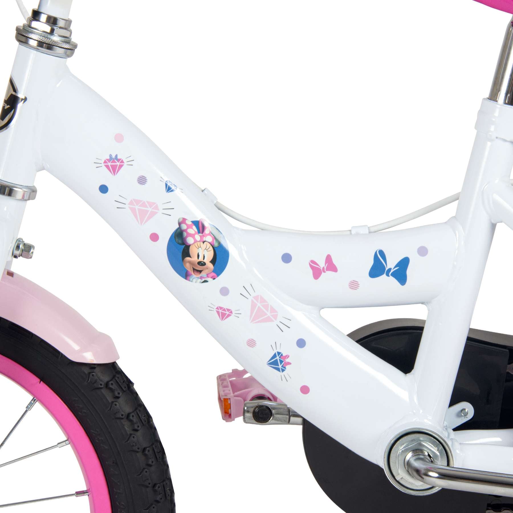 disney-minnie-kinderfahrrad-14-zoll-wei-rosa-st-tzr-der image 6
