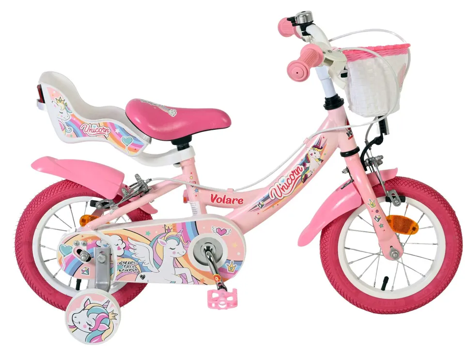 volare-unicorn-kinderfahrrad-12-zoll-rosa-m-dchen-st-tzr-der image 1