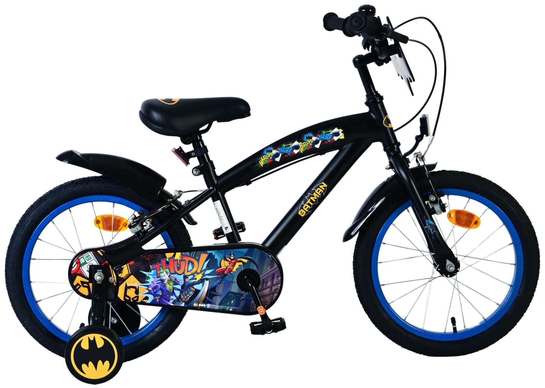 volare-batman-16-zoll-kinderfahrrad-schwarz-mit-2-handbremsen image 1