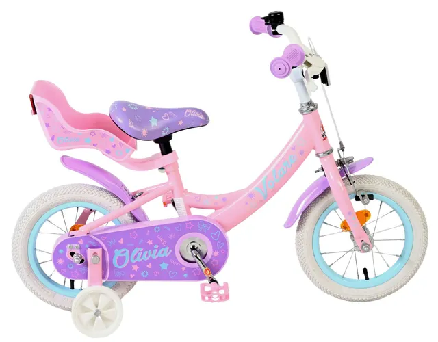 volare-olivia-12-zoll-kinderfahrrad-rosa-pupppensitz image 1