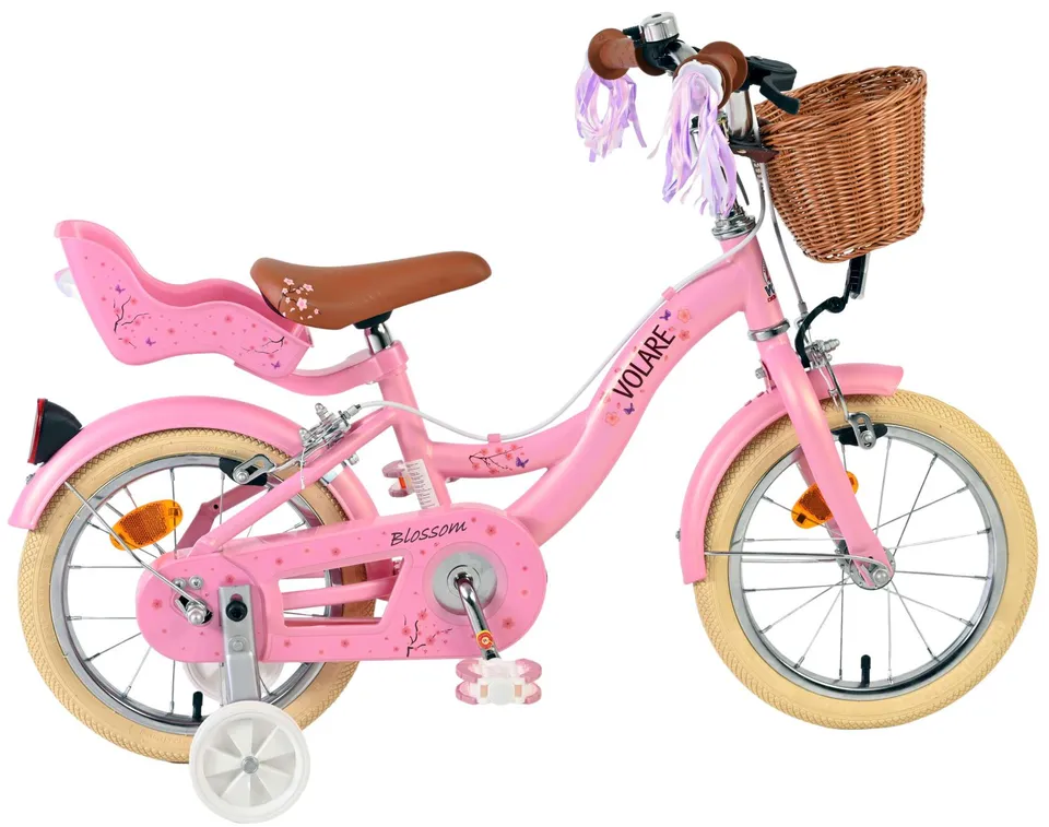 volare-blossom-m-dchenfahrrad-14-zoll-rosa-mit-korb-und-pupensitz image 1