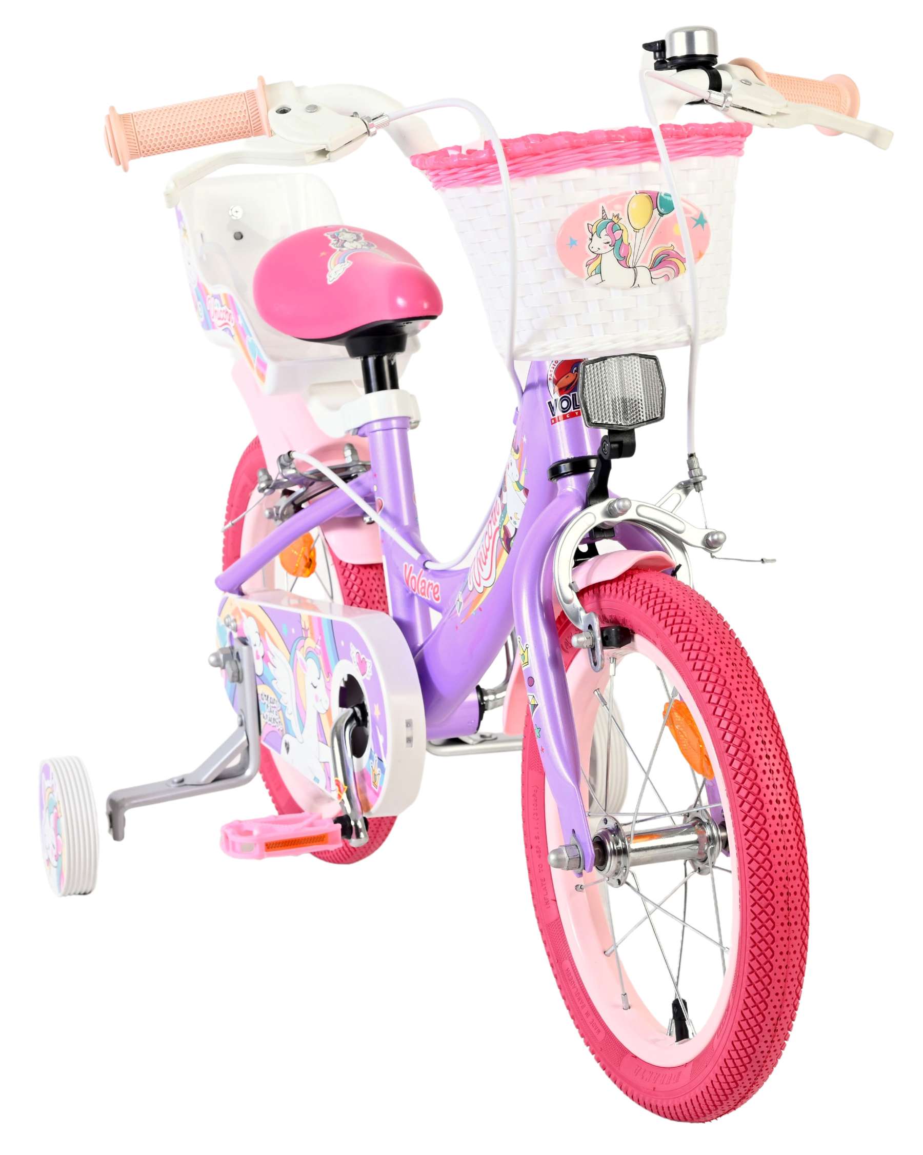 volare-unicorn-14-zoll-kinderfahrrad-lila-2-handbremsen image 4