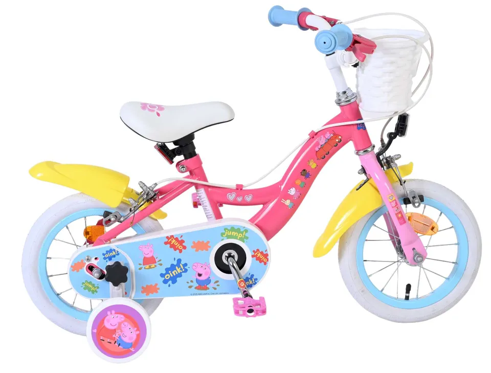 volare-peppa-pig-12-zoll-kinderfahrrad-rosa-m-dchen-2-bremsen image 1