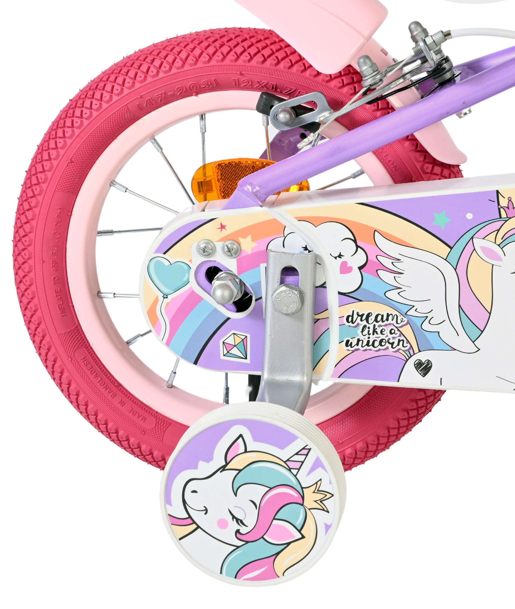 volare-unicorn-12-zoll-kinderfahrrad-lila-st-tzr-der image 2