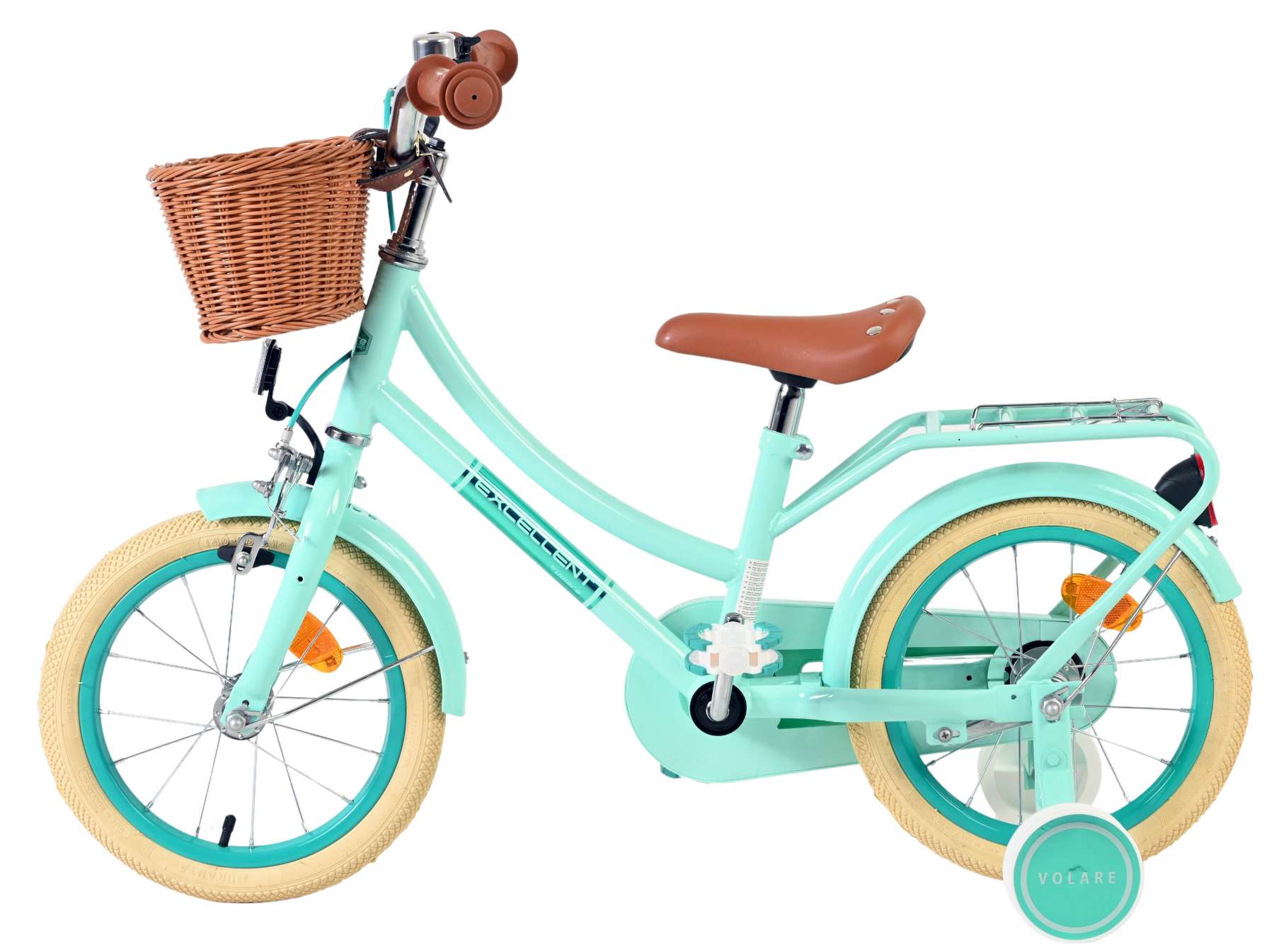 volare-excellent-14-zoll-m-dchenfahrrad-gr-n-mit-korb image 7