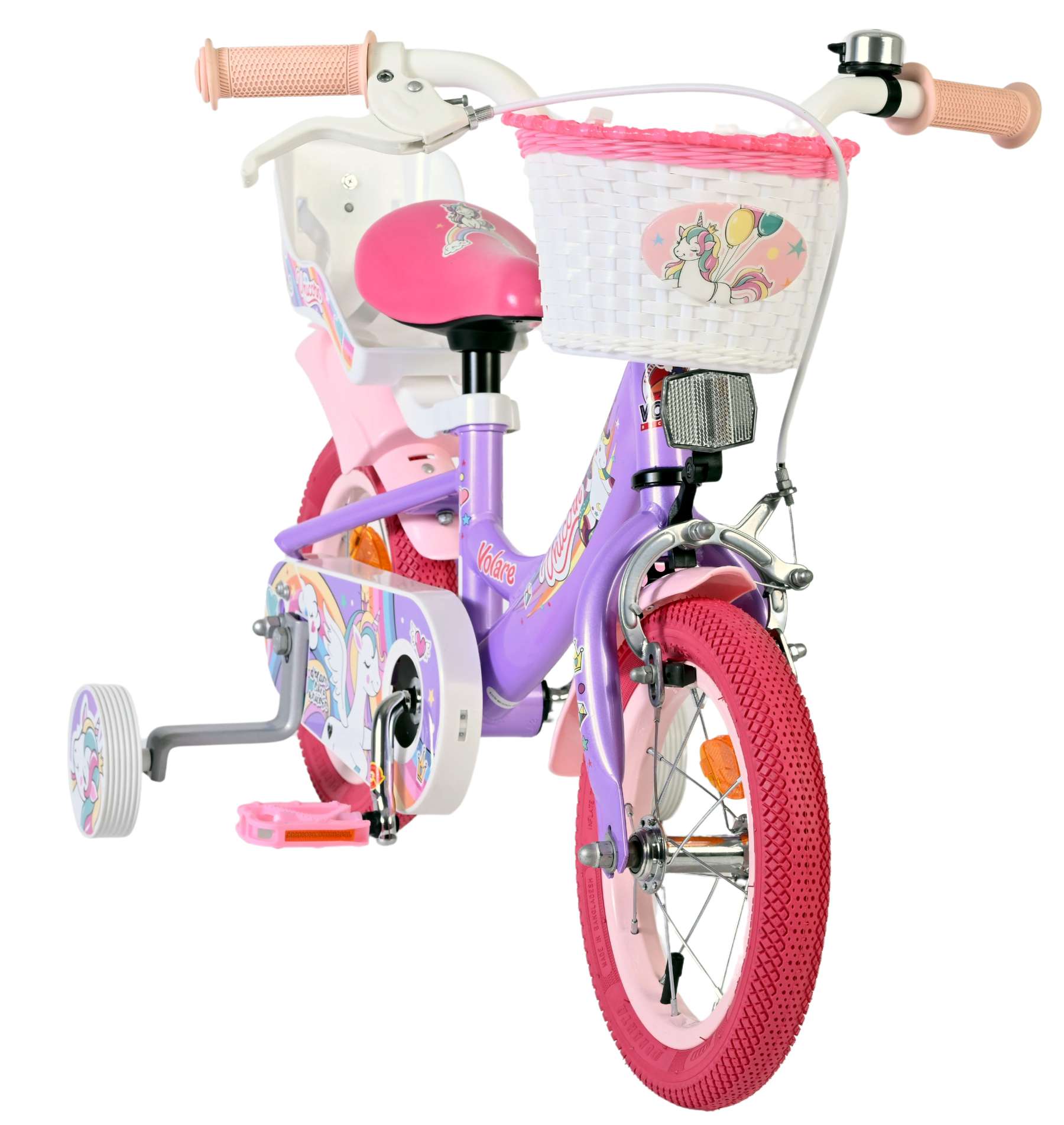 volare-unicorn-12-zoll-kinderfahrrad-lila-einhorn-mit-korb image 5