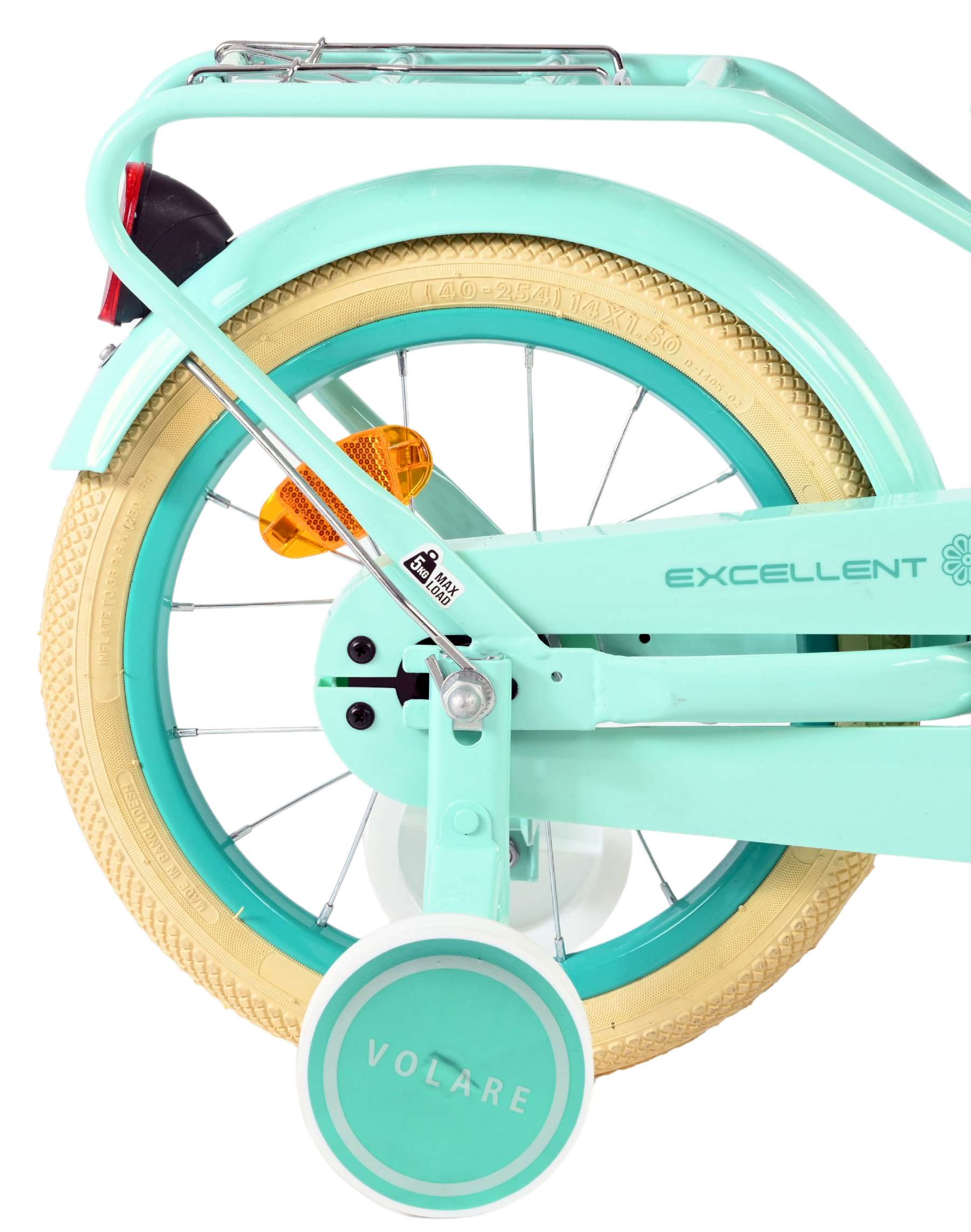 volare-excellent-14-zoll-m-dchenfahrrad-gr-n-mit-korb image 2