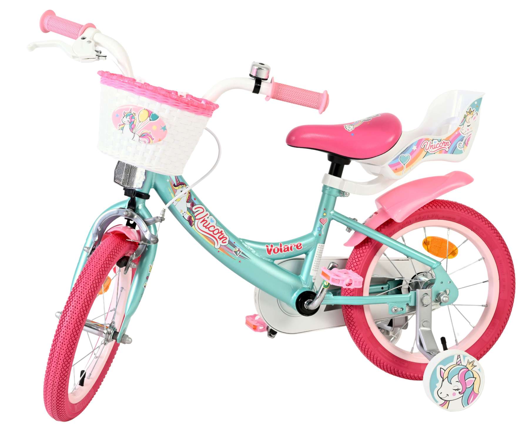 volare-unicorn-14-zoll-m-dchenfahrrad-gr-n-einhorn image 8