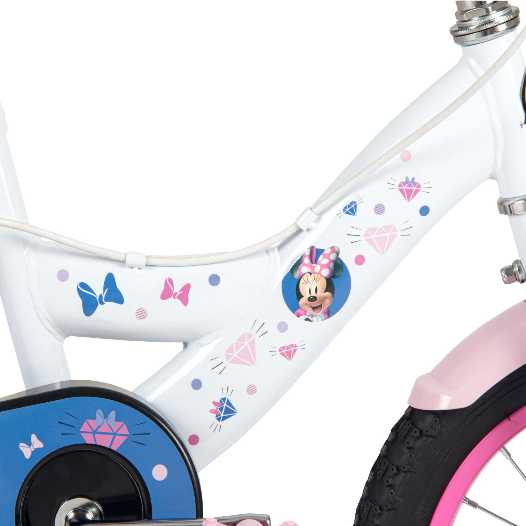 disney-minnie-kinderfahrrad-14-zoll-wei-rosa-st-tzr-der image 2