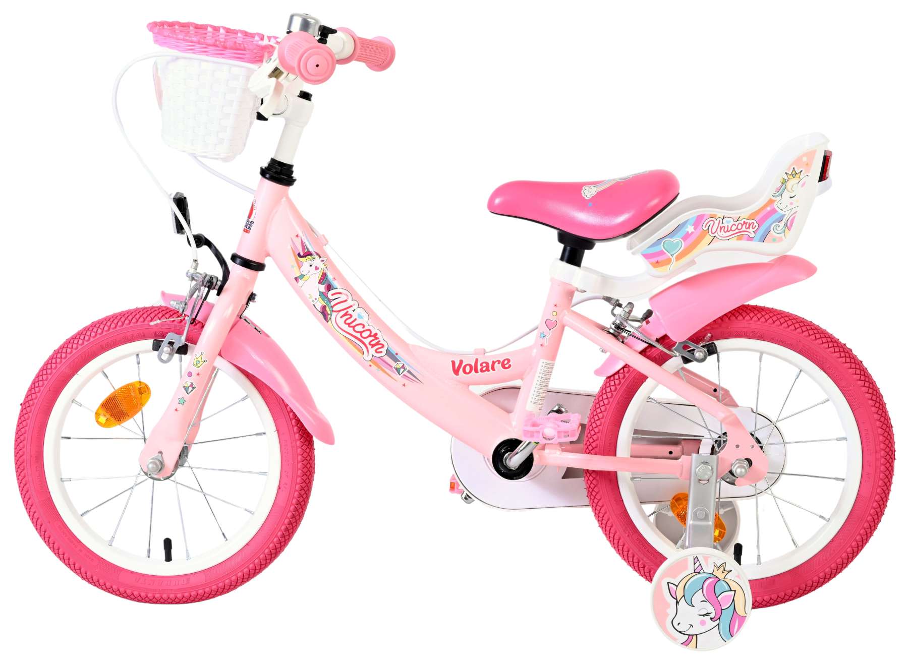 volare-unicorn-kinderfahrrad-14-zoll-rosa-mit-handbremsen image 7