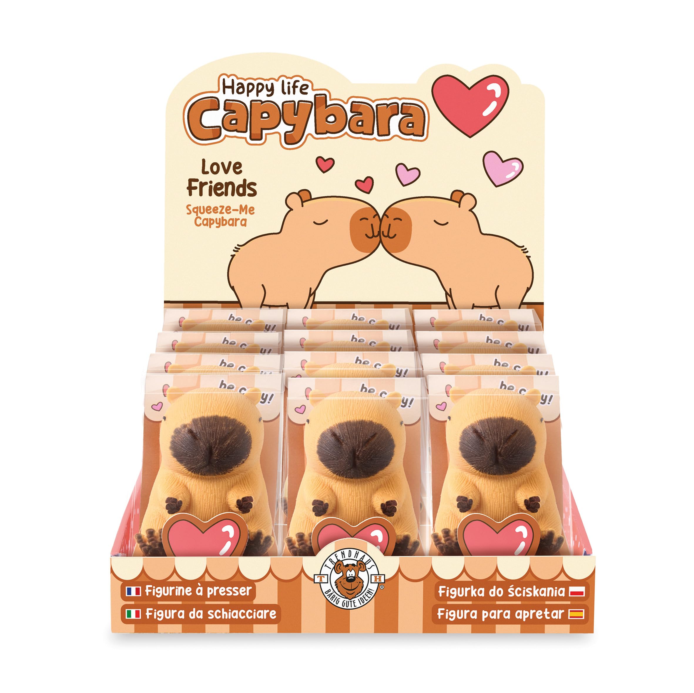 trendhaus-capybara-happy-life-squishy-12er-quetschball image 1