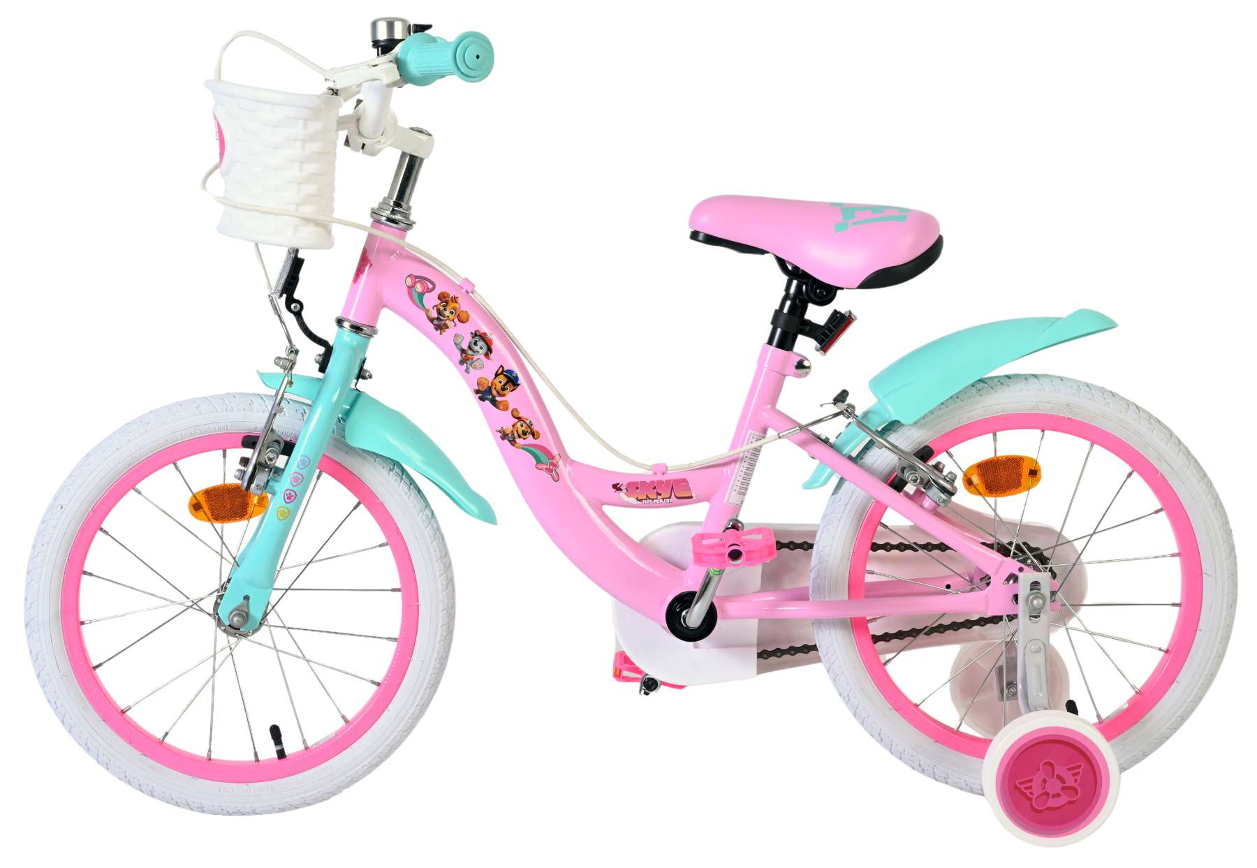 volare-paw-patrol-kinderfahrrad-16-zoll-rosa-2-bremsen image 7