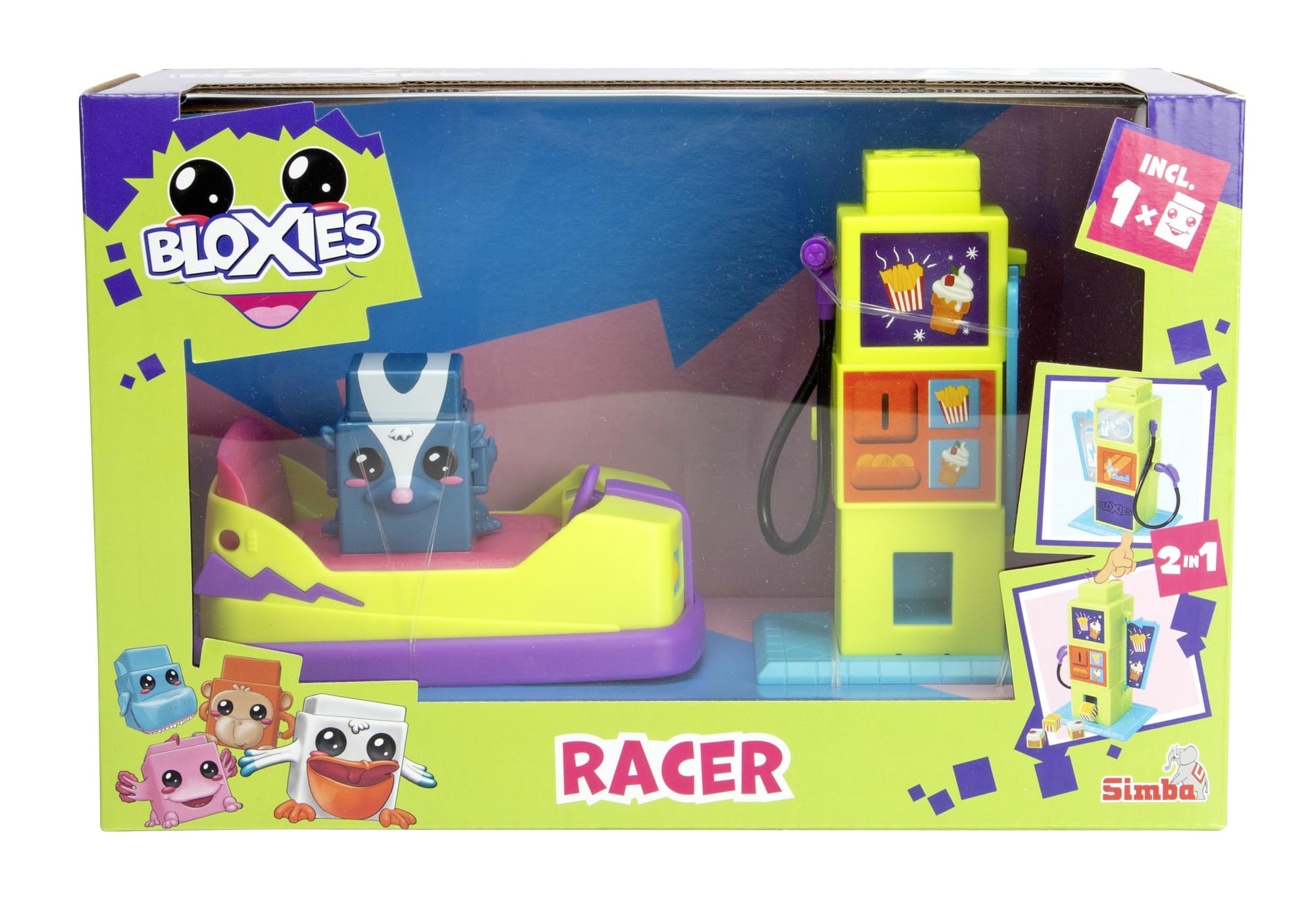 simba-bloxies-fahrzeug-spielset-12cm-press-and-go-mit-stinktier image 1