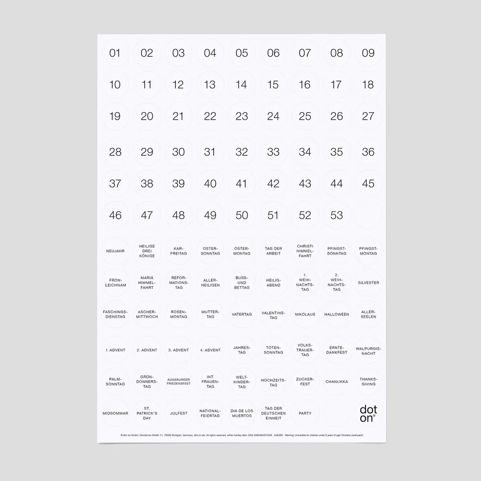 dot-on-white-holiday-dots-klebepunkte-20-mm-feiertage image 1