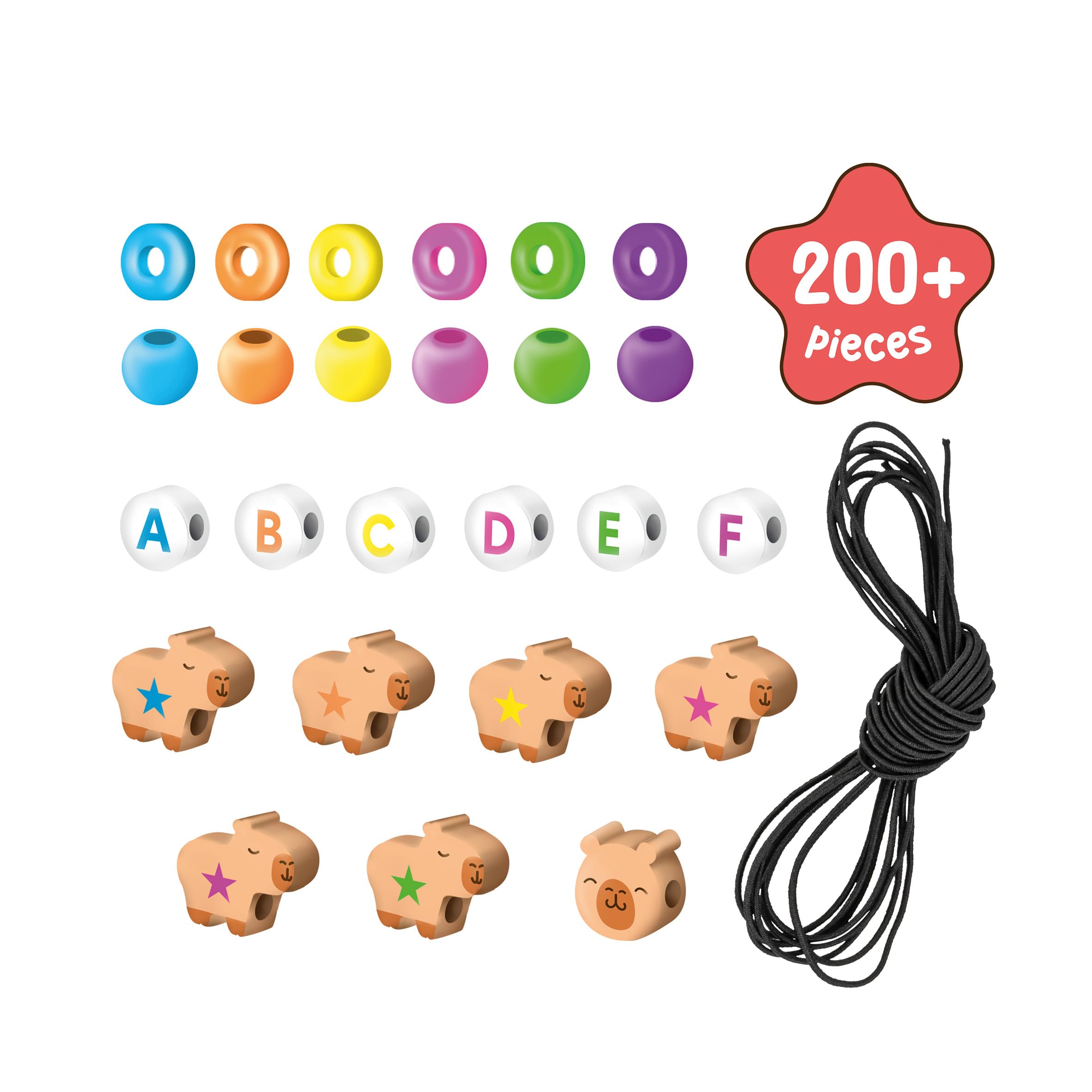 trendhaus-capybara-schmuck-set-200-perlen-neon image 2