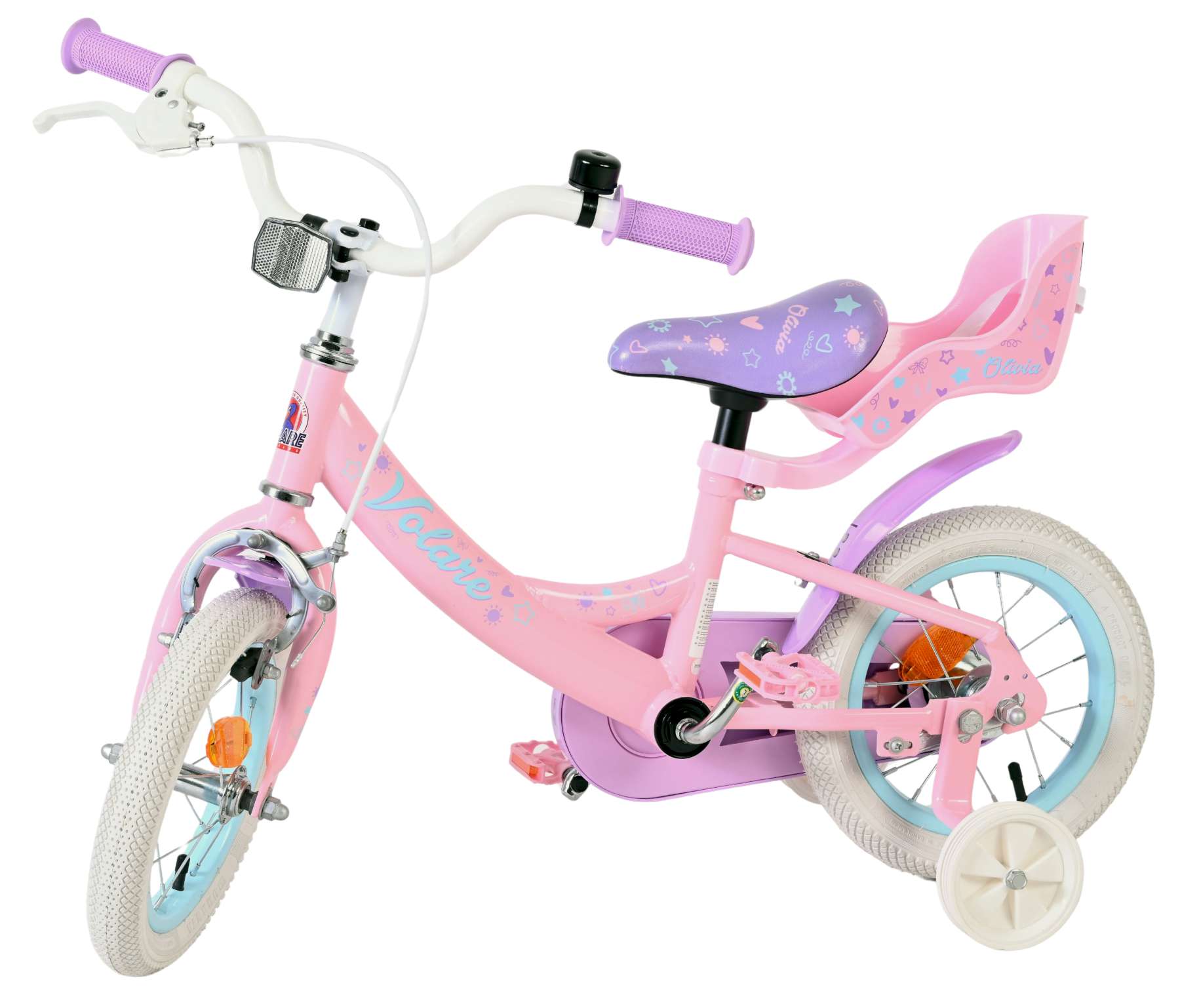 volare-olivia-12-zoll-kinderfahrrad-rosa-pupppensitz image 8