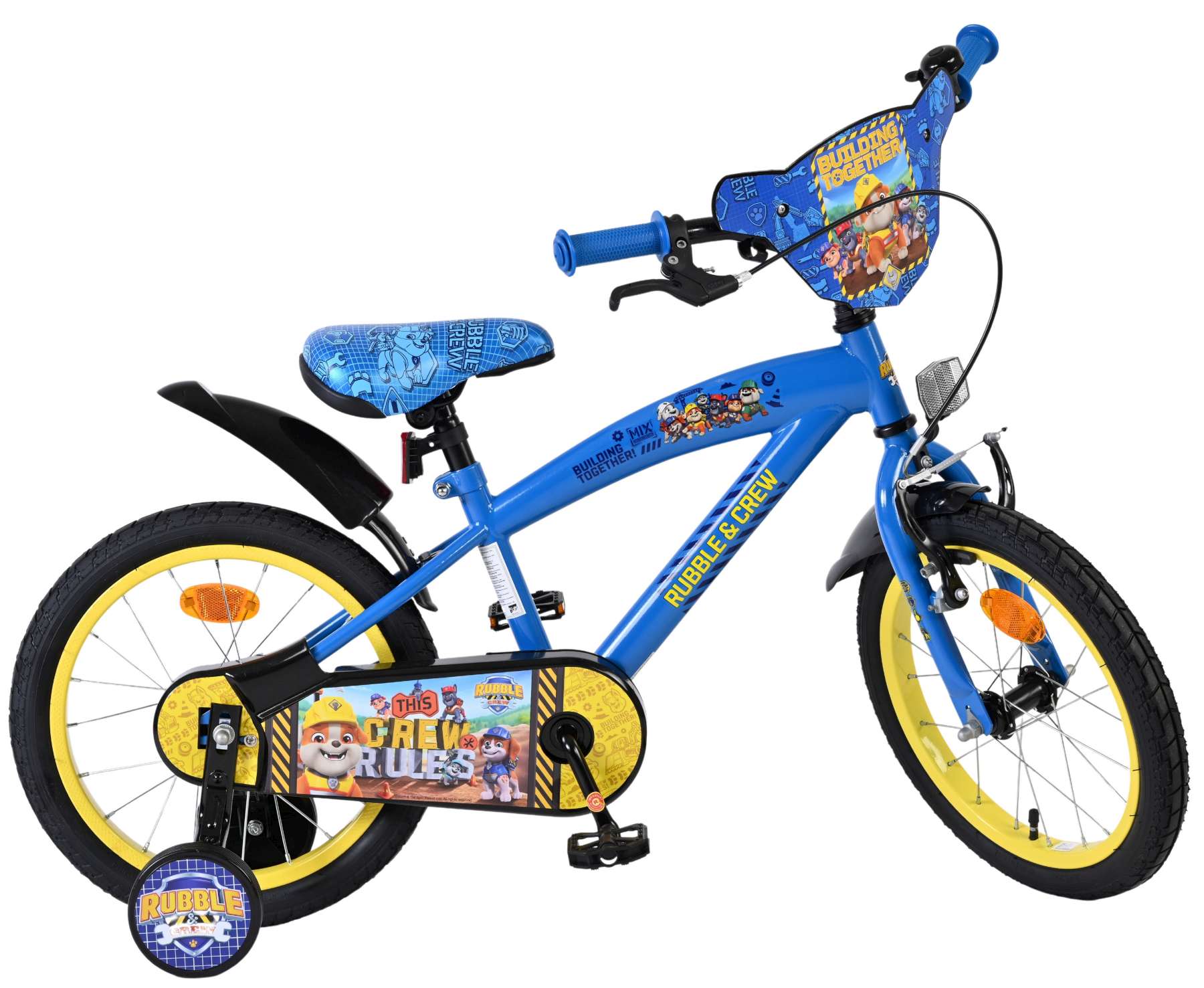 volare-paw-patrol-rubble-crew-16-zoll-kinderfahrrad-blau image 2