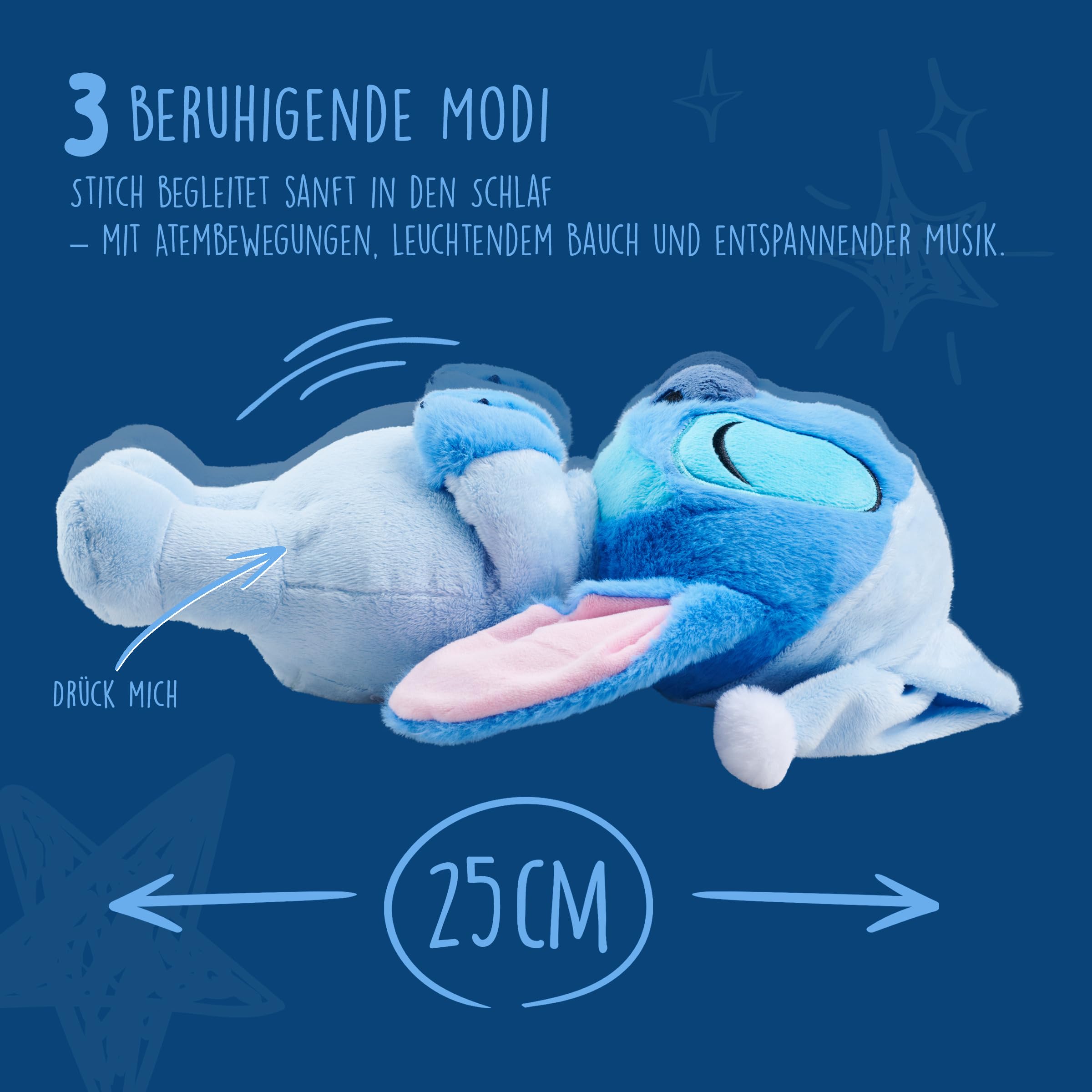 simba-disney-stitch-pl-sch-31-cm-schlafanzug-atmung-licht-sound image 2