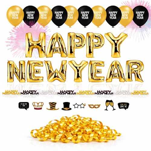 festifun-dekoration-set-silvester-2027-gold-mit-ballon image 8