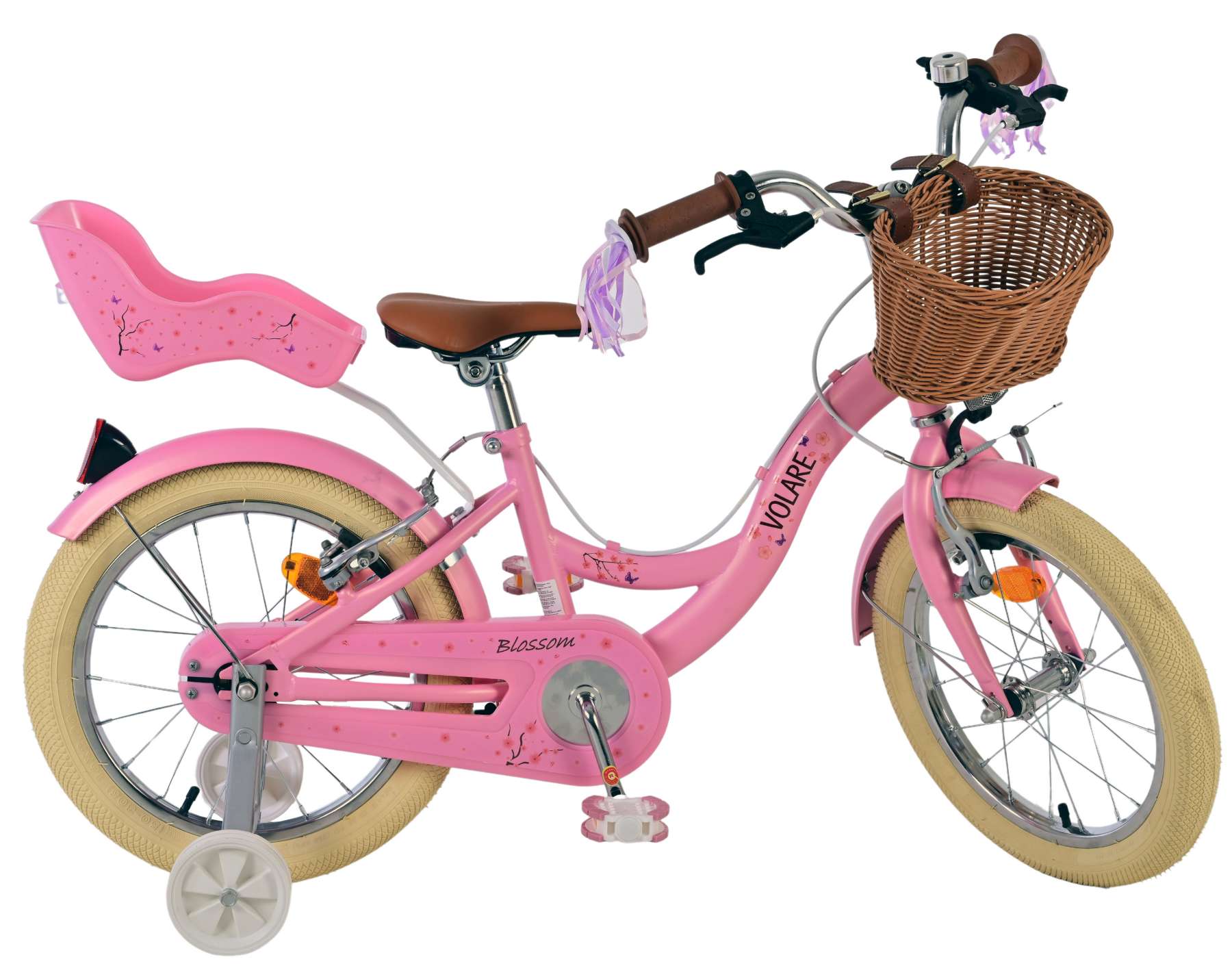 volare-blossom-16-zoll-kinderfahrrad-rosa-korb-puppensitz image 2
