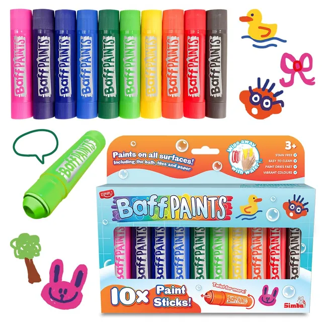 simba-glibbi-baff-paints-bademalstifte-10-farben-ab-3-j image 1
