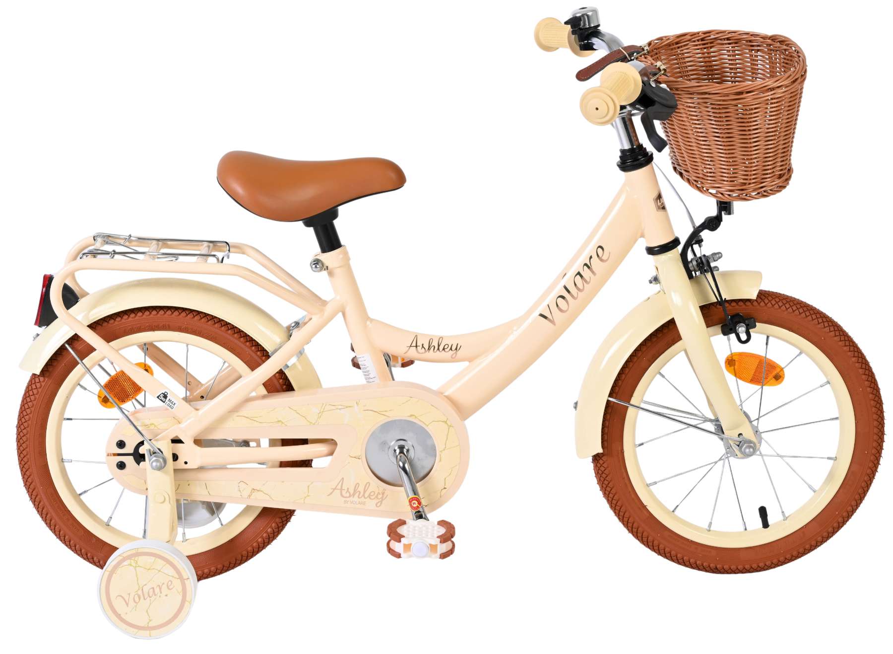 volare-ashley-14-zoll-kinderfahrrad-creme-mit-korb image 1
