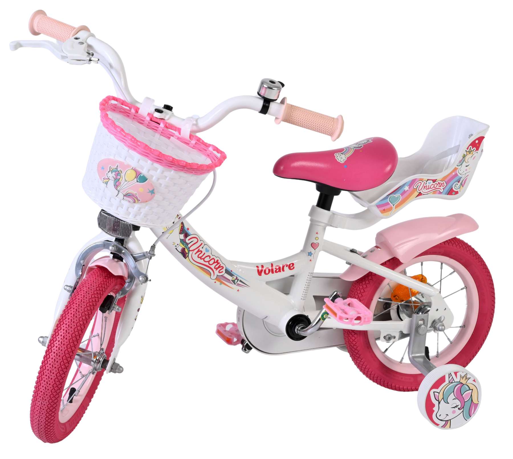 volare-unicorn-maedchenfahrrad-12-zoll-weiss-mit-korb image 8