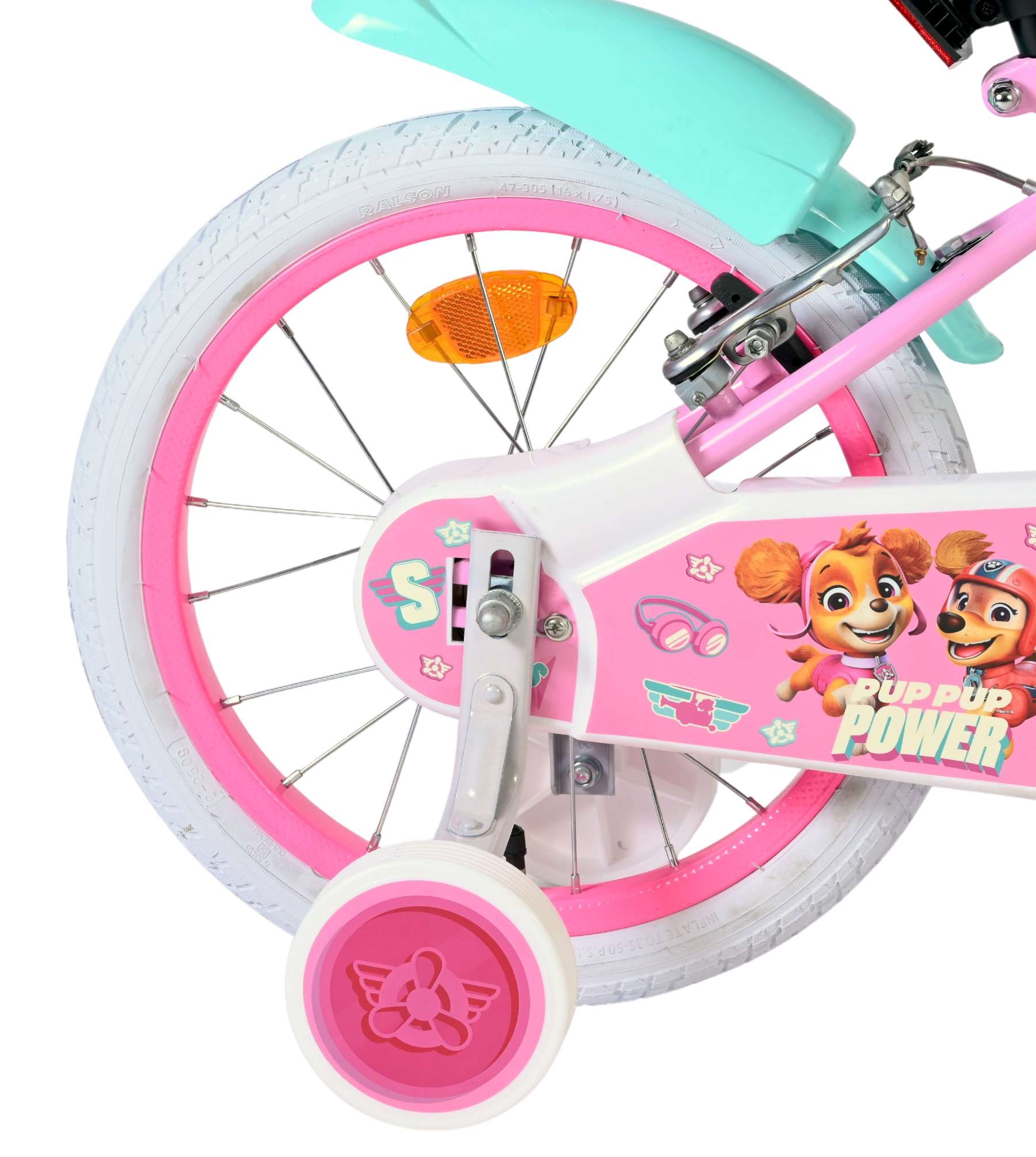 volare-paw-patrol-kinderfahrrad-16-zoll-rosa-2-bremsen image 2