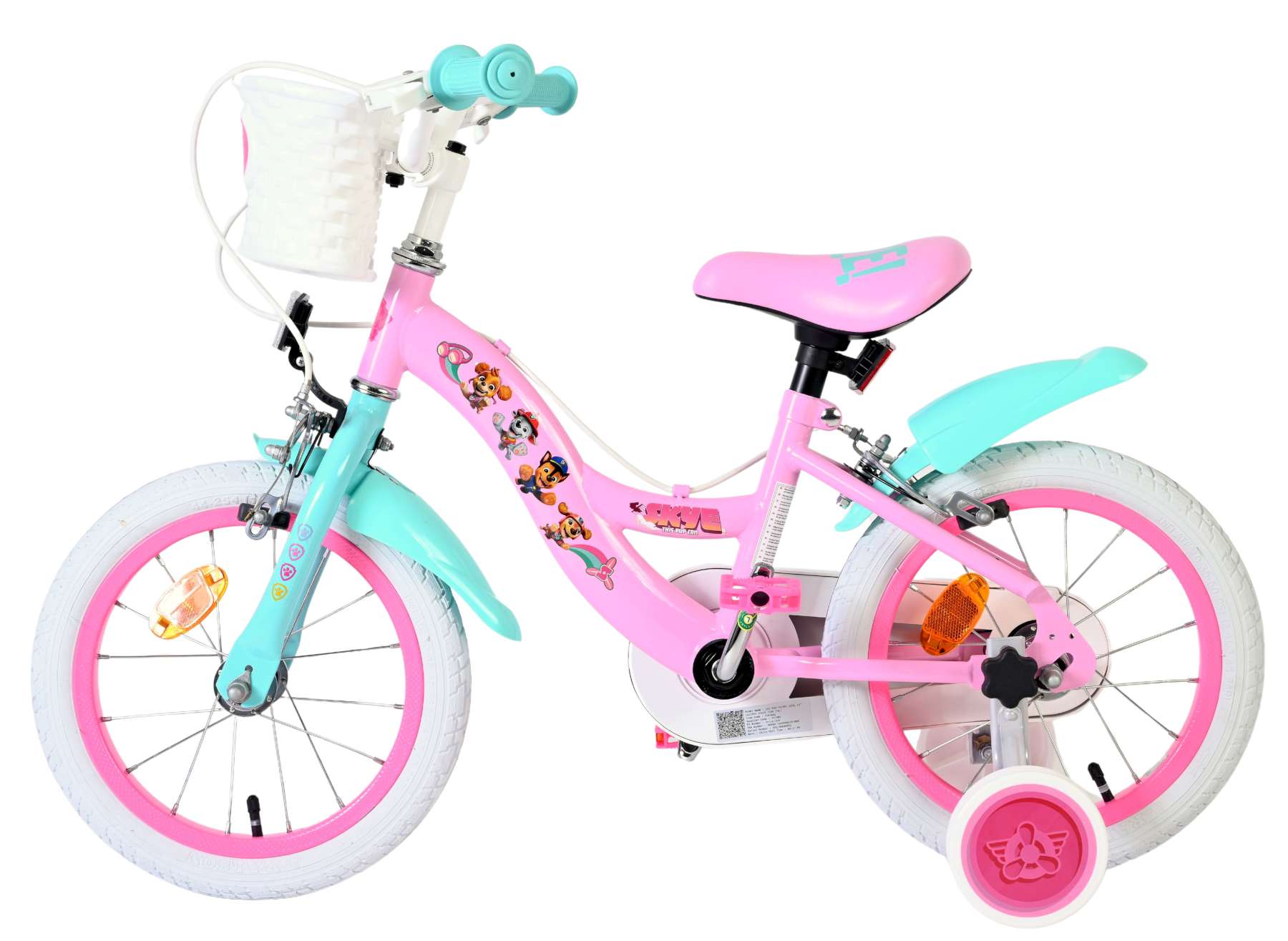 paw-patrol-14-zoll-kinderfahrrad-rosa-m-dchen-handbremse image 7