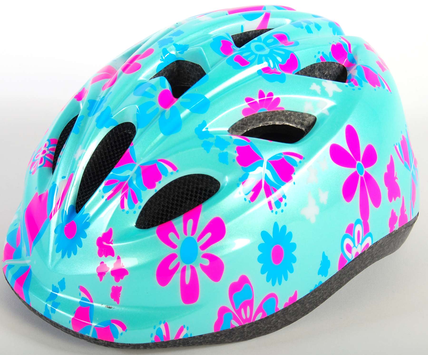 volare-fietshelmen-xs-fahrradhelm-blau-rosa-blumen-47-51-cm image 3