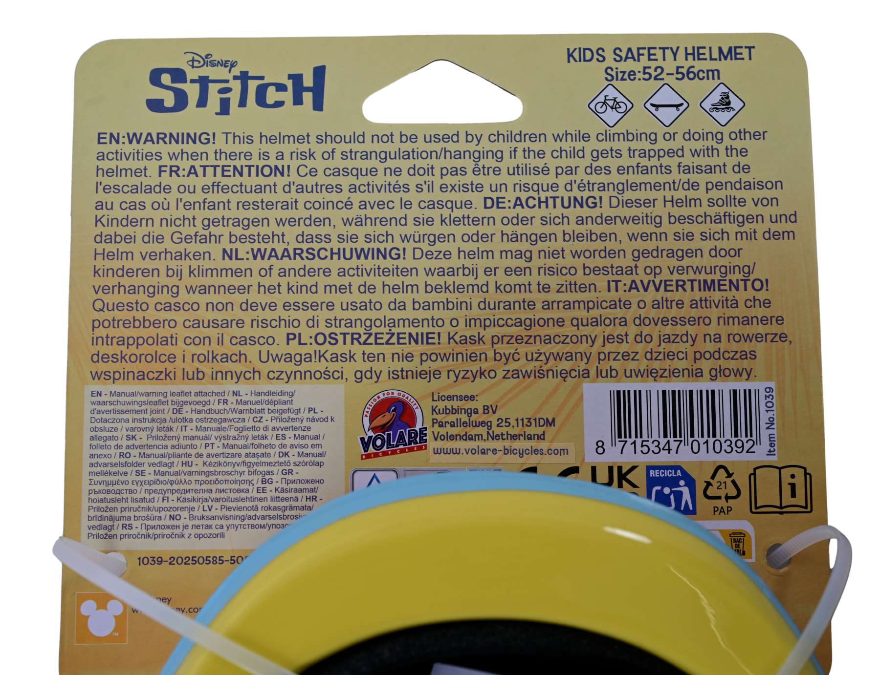 volare-disney-stitch-kinder-fahrradhelm-rosa-52-56-cm-leicht image 7
