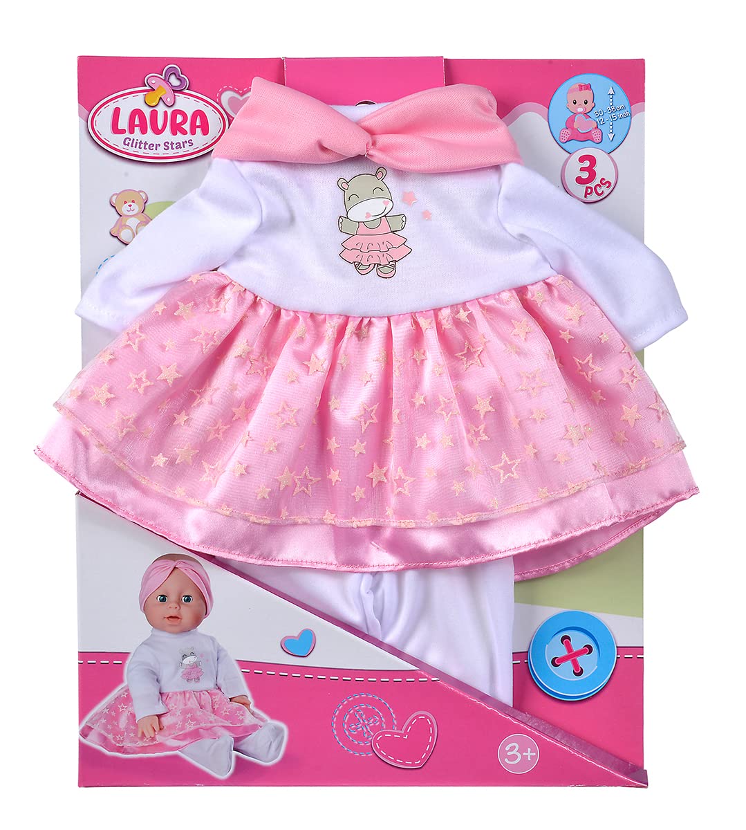 simba-laura-glitzersternchenset-puppenkleidung-38-cm-3-teilig-rosa image 3