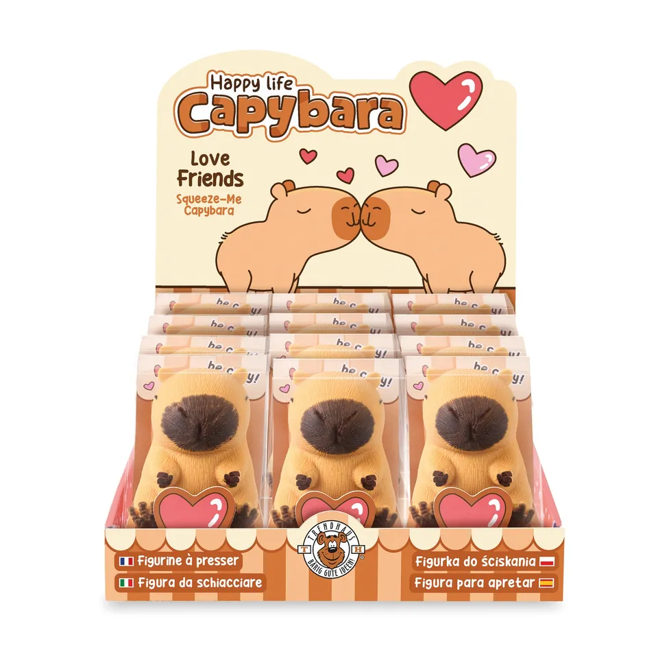 trendhaus-capybara-happy-life-squishy-12er-quetschball image 1