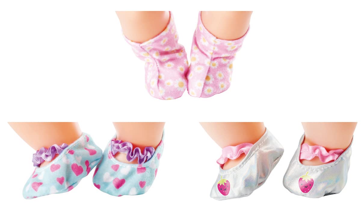 simba-new-born-baby-schuhset-puppenschuhe-3-paar-stoff-30-43-cm image 1