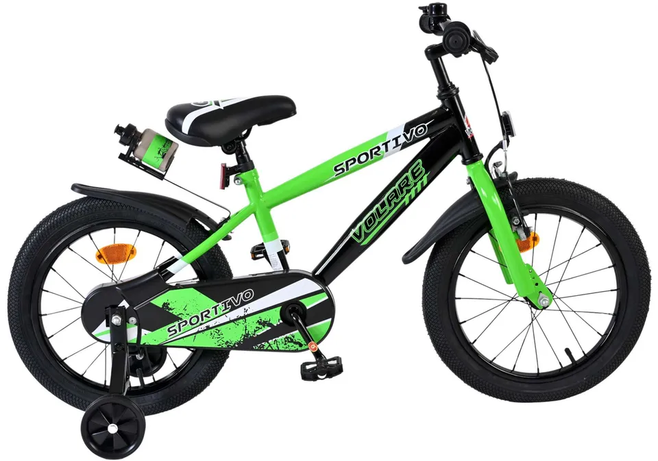 volare-sportivo-16-zoll-kinderfahrrad-gr-n-trinkflasche image 1