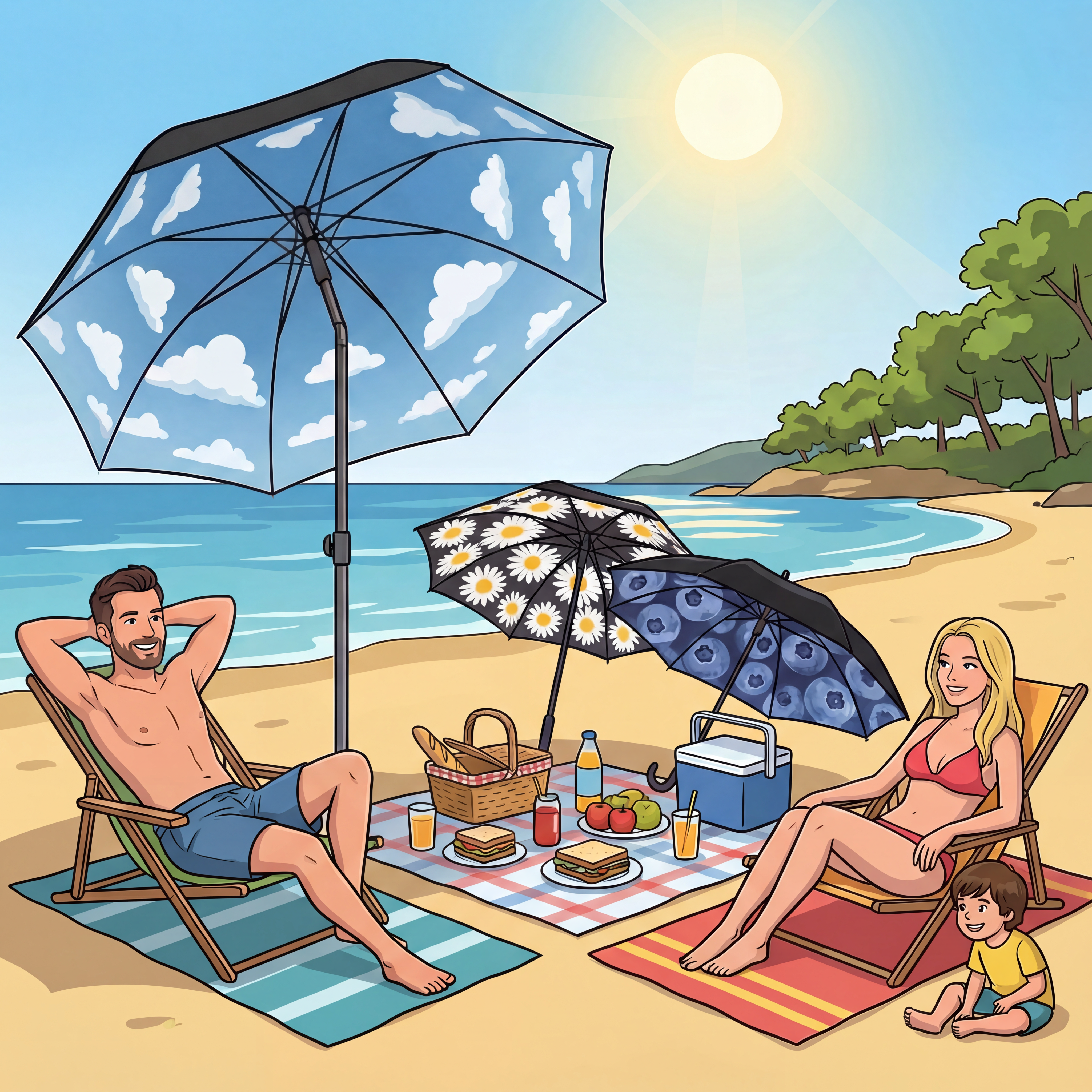 happysweeds-sunshine-mix-bundle-3-schirme-parasol-kompakt-kind image 1