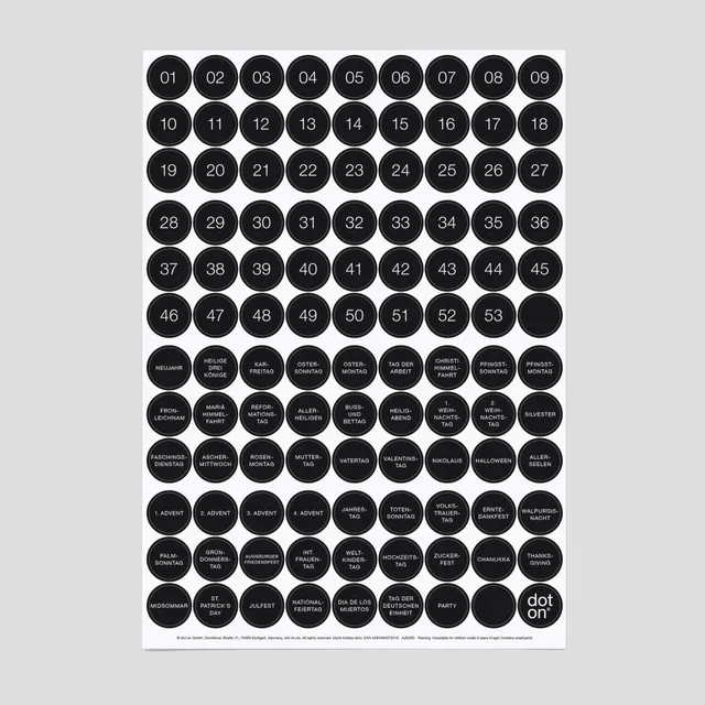 dot-on-black-holiday-dots-klebepunkte-20-mm-kw-feiertage image 1
