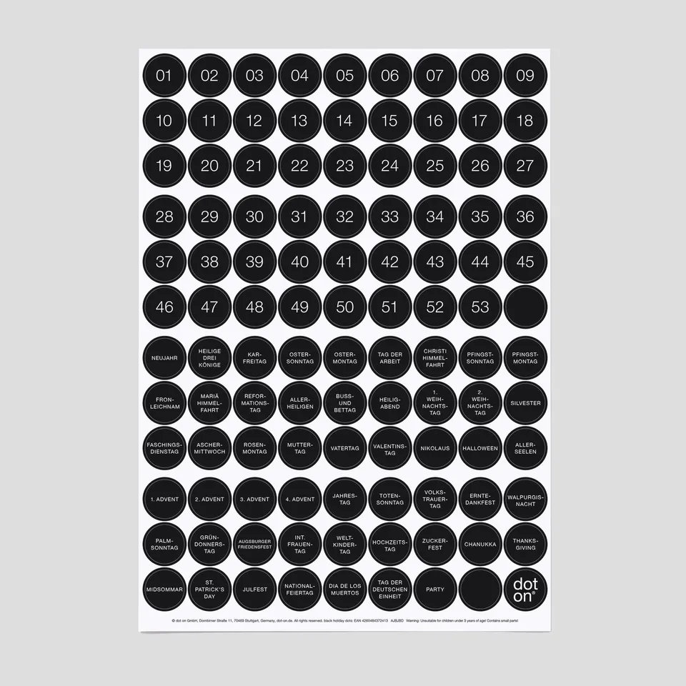 dot-on-black-holiday-dots-klebepunkte-20-mm-kw-feiertage image 1