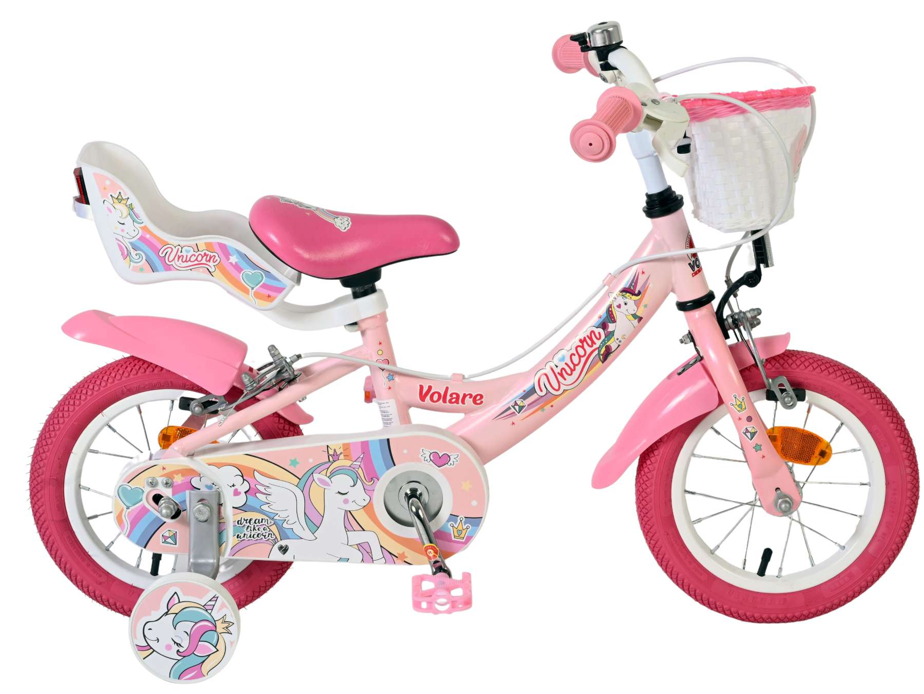 volare-unicorn-kinderfahrrad-12-zoll-rosa-m-dchen-st-tzr-der image 1