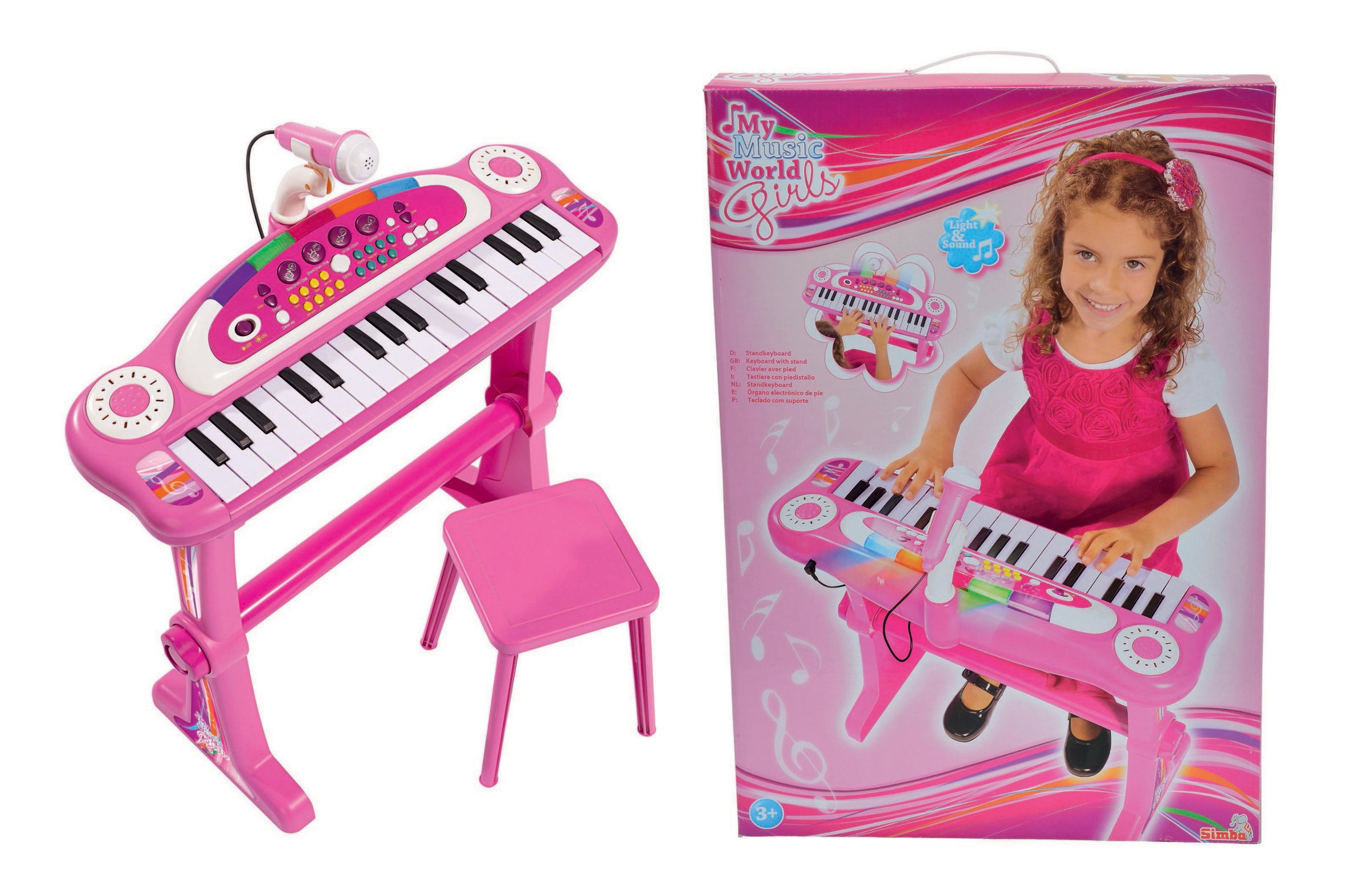 simba-my-music-world-keyboard-31-tasten-rosa-mit-hocker image 4