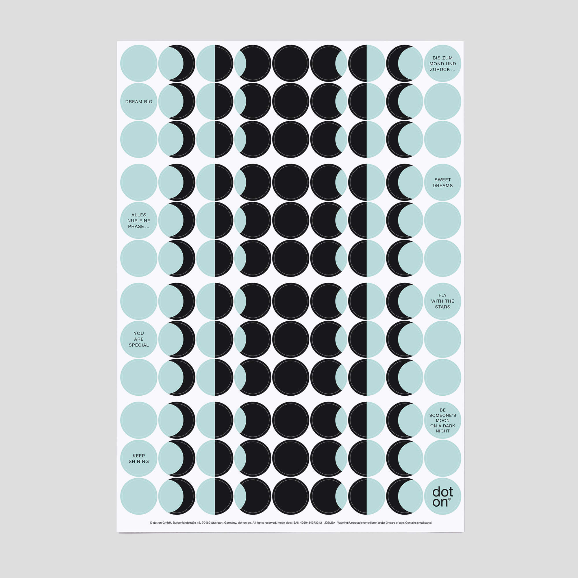 dot-on-moon-dots-klebepunkte-20-mm-schwarz-t-rkis image 1