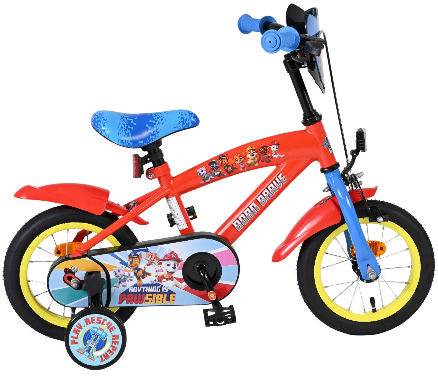 volare-paw-patrol-kinderfahrrad-12-zoll-rot-blau-st-tzr-der image 1