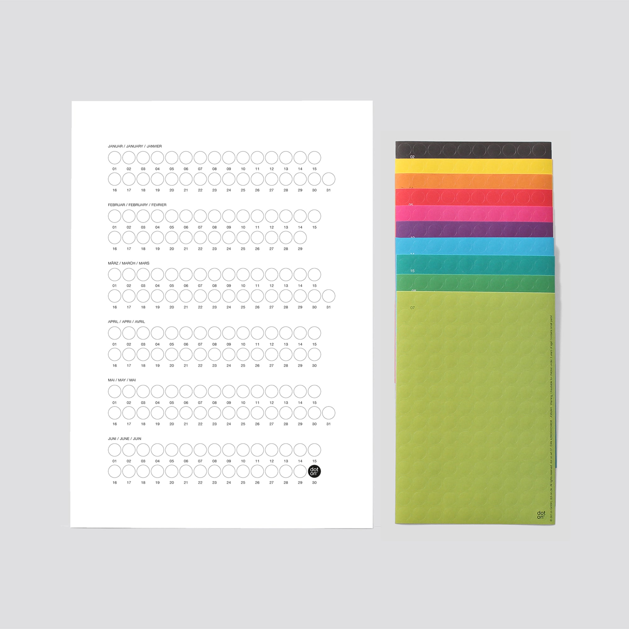 dot-on-smart-small-miniplaner-mit-klebepunkten-recyclingpapier image 1