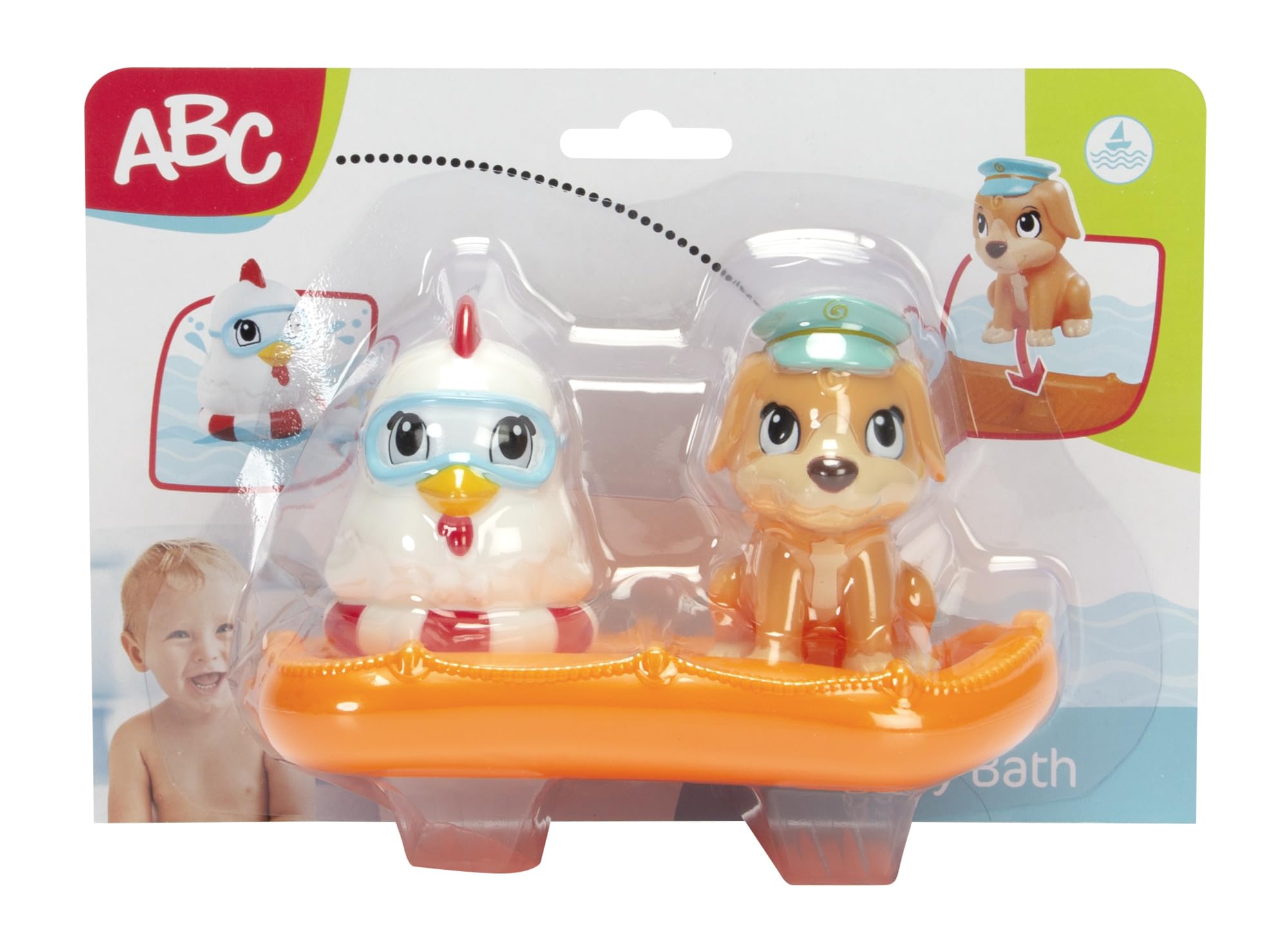 simba-abc-kleine-tier-matrosen-badeboot-mit-2-tieren-10-cm image 1