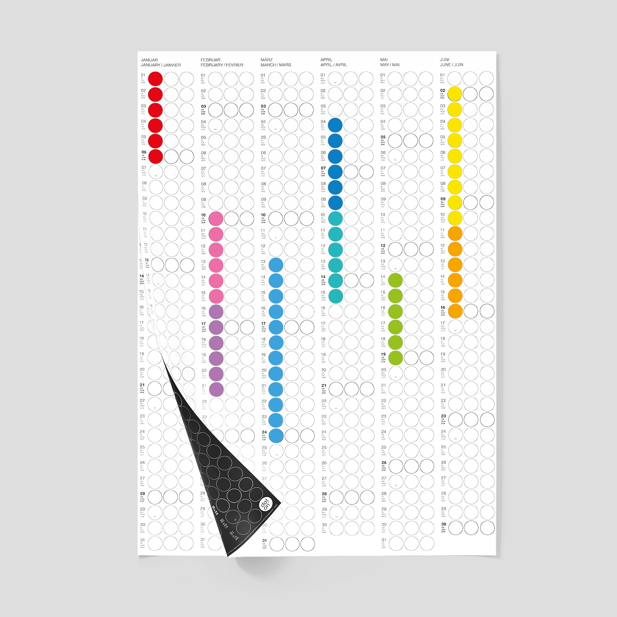 dot-on-jahresplaner-half-rainbow-halbjahresplaner-2027-regenbogen image 1
