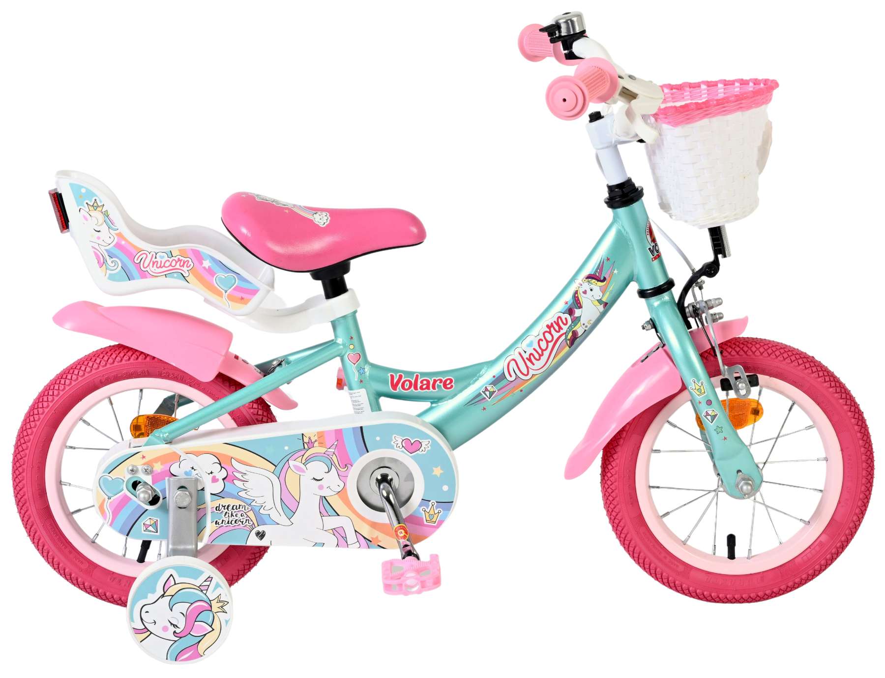 volare-unicorn-12-zoll-kinderfahrrad-gr-n-m-dchen image 1