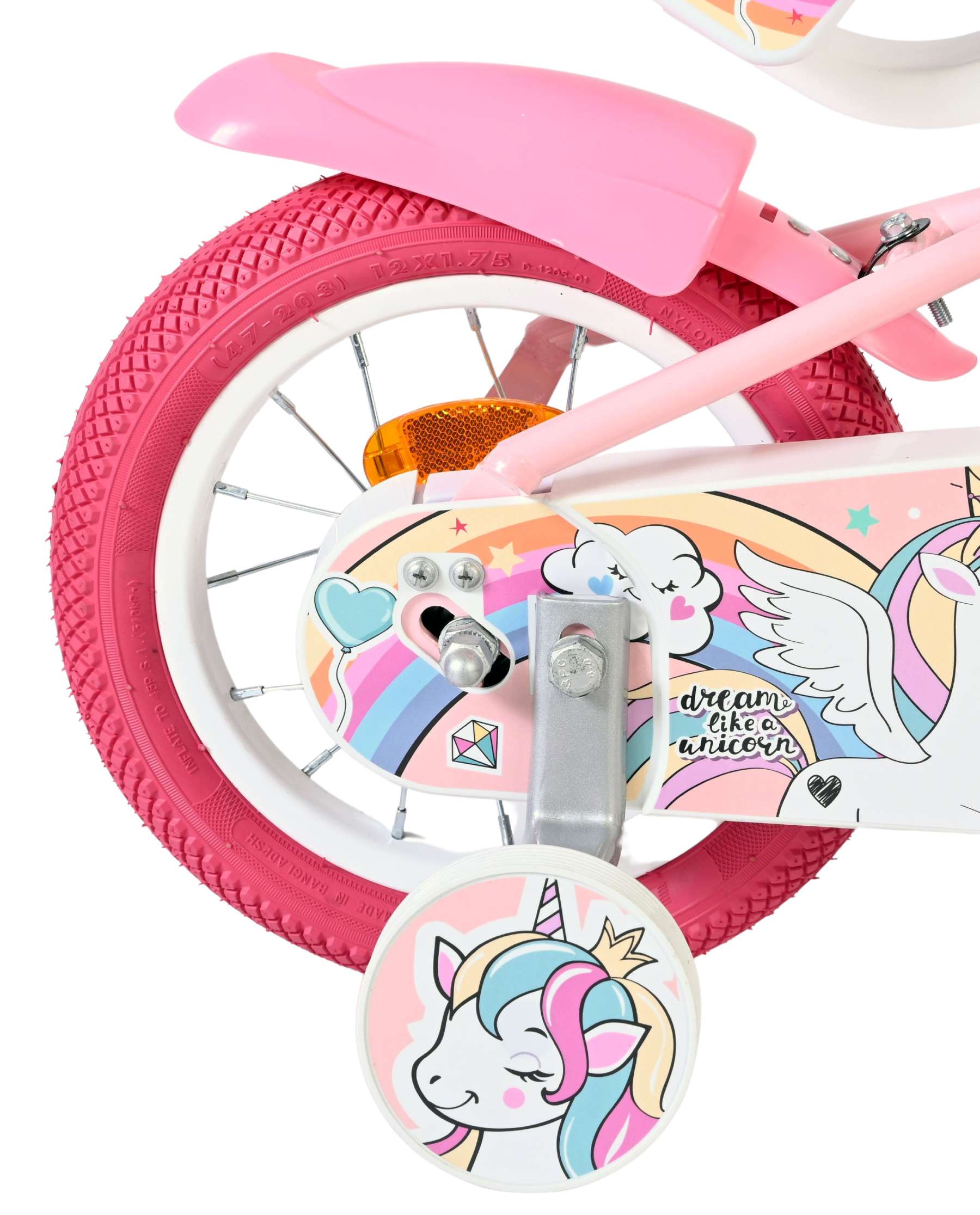 volare-unicorn-12-zoll-kinderfahrrad-rosa-korb-sitz image 2