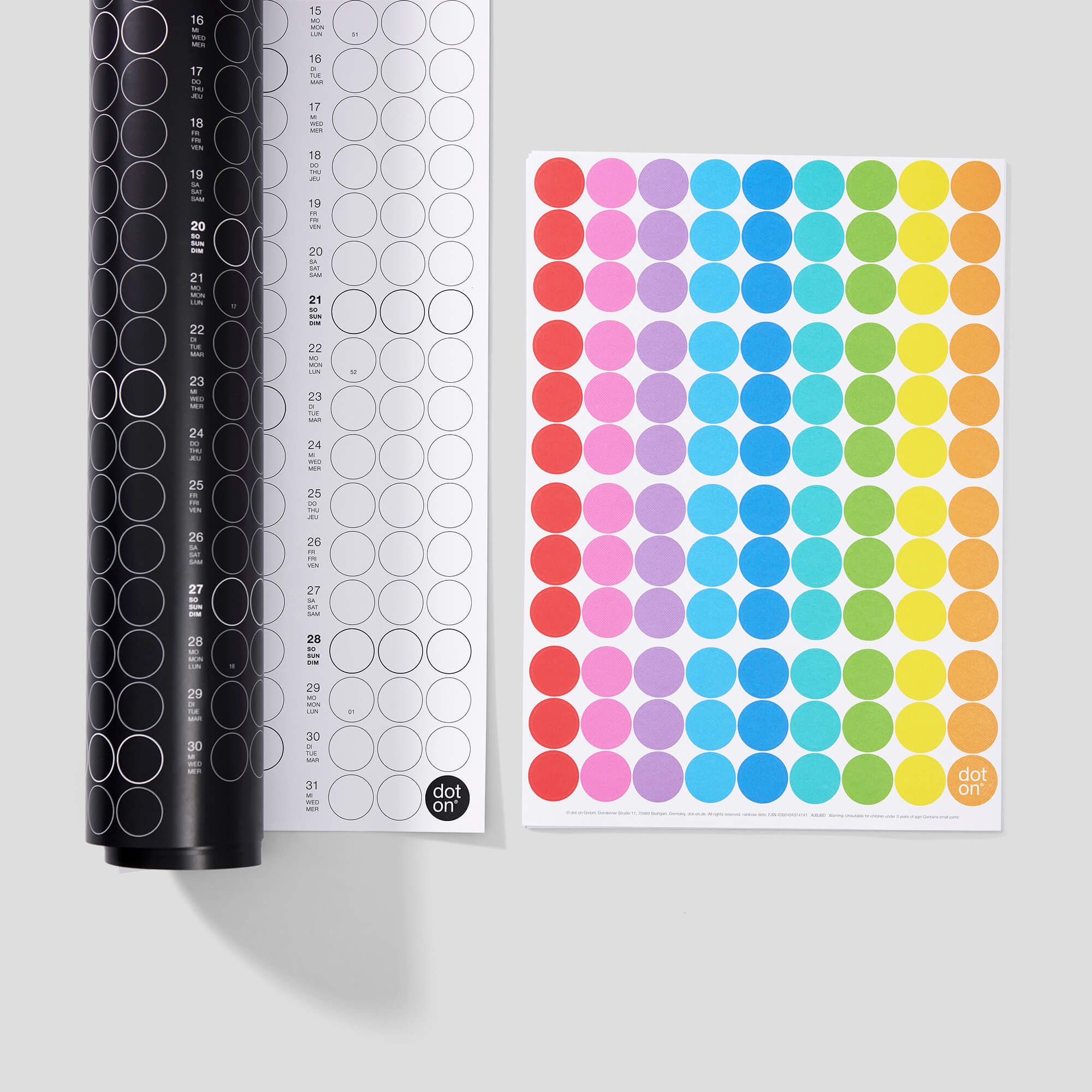 dot-on-jahresplaner-classic-rainbow-2027-jahreskalender-bunt image 4